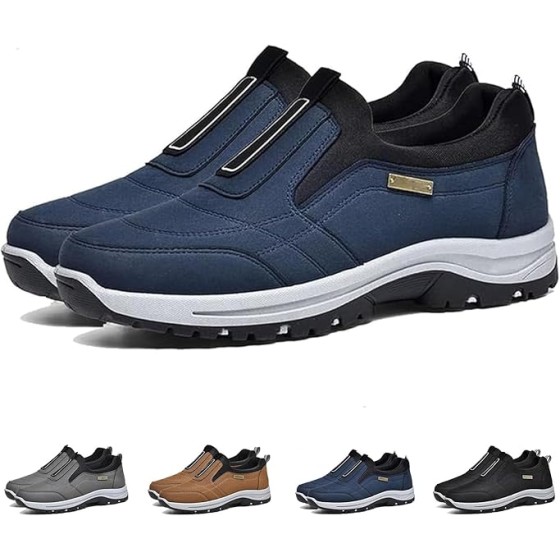 Orthopedic Walking Shoes, Men's Comfortable Waterproof Breathable Orthopedic Walking Shoes Hiking Shoes x2