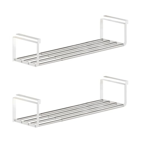 Expandable Shoe Rack Organizer - Adjustable Shoe Rack & Under Cabinet Shelf - for Shoe or Clothing Storage and Organization, Under Shelf Storage (Stainless,2Pcs)