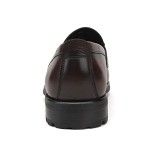 Men's Classic Leather Dress Loafers, Fashion Formal Handmade Buckle Bussiness Dress Shoes Party Slip-on Penny Loafer for Mens