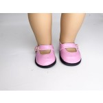18" American Doll Shoes- Mary Jane Matte Black, Red, White, Pink, Shiny Black Shoe (18" Doll, Pink)