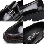 Men's Luxury Genuine Leather Dress Loafers, Casual Buckle Slip on Loafers Moc-Toe Business Dress Shoes Party Wedding Slip-on Loafer for Mens
