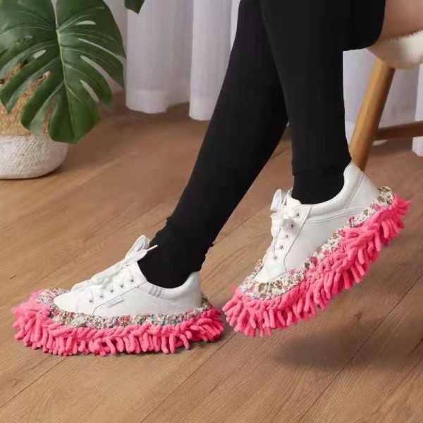 1 Pair Mop Slipper Shoes Cover Soft Washable Microfiber Shoes Cover Reusable Foot Socks for Floor Polishing Sweeping Mop Tool