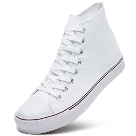 ZGR Men's High Top Canvas Sneakers Lace Up Classic Casual Walking Shoes