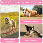 Dog Shoes for Hot Pavement Non-Slip Waterproof Dog Shoes for Medium Dogs Large Size Dogs Easy ON & Off Adjustable Easy-Clean for Beach Outdoor Rose Pink, Size M: (2.5’’x2-2.2’’)(L*W)