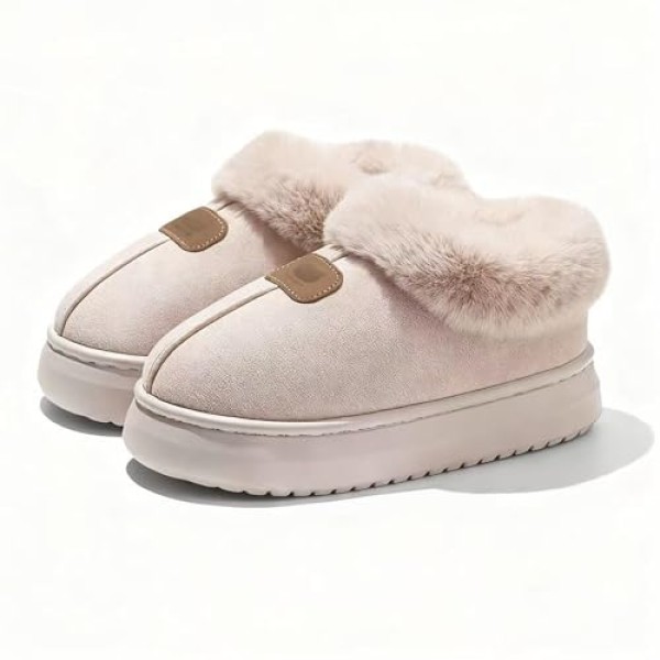 Cozy Slippers for Women Indoor and Outdoor Fuzzy House Shoes with Memory Foam Anti-Skid Sole Suitable for Women Mom Ladies