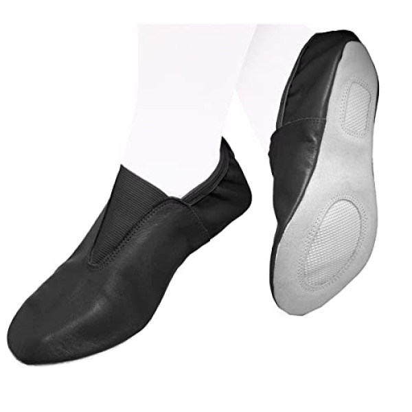 Toddler & Kids Gymnastic Shoes - Trampoline, Tumbling, Agility Gym Footwear - Goat Leather Slip-on With Rubber Sole