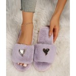 Womens Fuzzy Open Toe Slippers Soft Comfy Memory Foam Slip On Indoor House Bedroom Slides Slippers