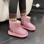 Girl's Boots Kids Glitter Snow Boots Warm Winter Shoes Sparkle Sequin Cute Outdoor Slip Resistant Ankle Boot(Toddler/Little Kids)
