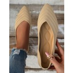 Women's Flats Shoes Pointed Toe Knit Ballet Flats Comfortable Casual Dressy Slip On Flat Work Office Shoes