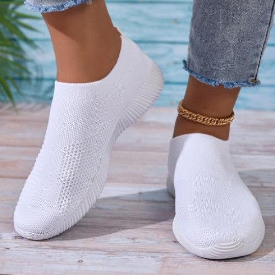 Women's Walking Tennis Shoes Athletic Casual Gym Slip on Lightweight Sneakers