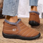 Snow Boots for Women Waterproof with Comfortable Warm Faux Fur Lined Ankle Booties Outdoor Slip On Winter Short Boots