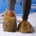 Women's Plush Non-Slip Slippers, Memory Foam Indoor Outdoor Use Winter Home Style Slippers