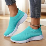 Womens Walking Shoes Mesh Casual Fashion Slip-on Lightweight Breathable Sock Shoes Non-Slip Hiking Shoes