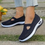 Women's Orthopedic Walking Shoes Breathable Comfortable Diabetic Shoes Soft Knitted Sneakers Arch Support